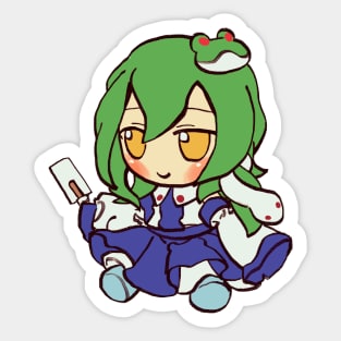 Mudwizard draws sanae kochiya fumo plush / touhou memes Sticker